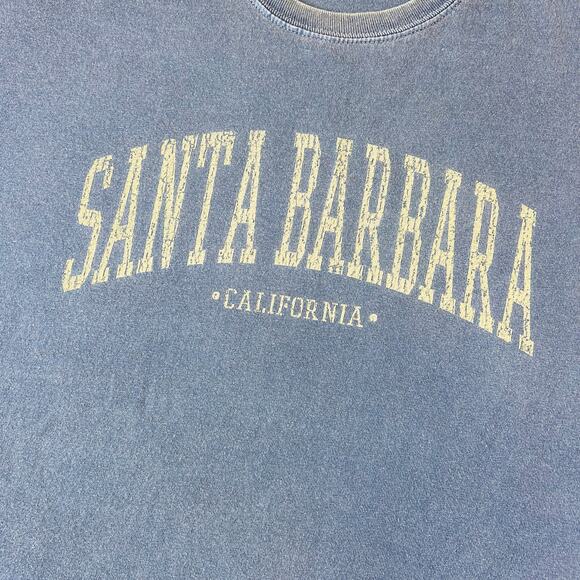 Santa Barbara California Blue Y2K Gildan Ultra Destination T-Shirt Men's Large - Picture 5 of 5
